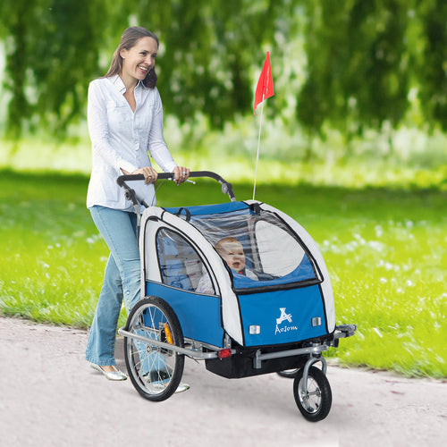 2-IN-1 Foldable Double Baby Bike Trailer - The Family Life Shop