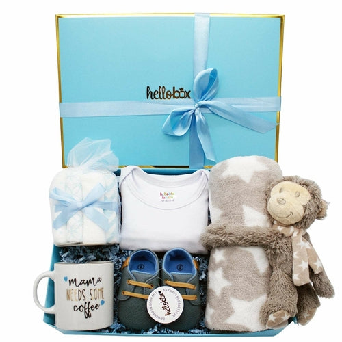 Newborn Baby Gift Set Basket for Baby Boy. 12 Premium Handcrafted Organic  Keepsakes - Walmart.com