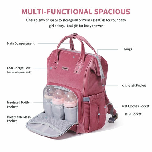 Multi-functional Travel Mom Bag With USB Port - The Family Life Shop