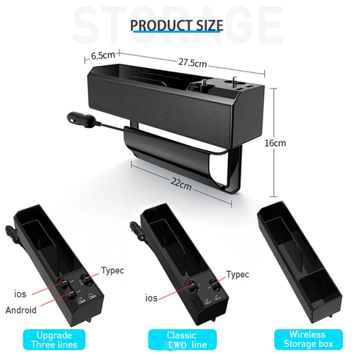 Car Seat Side Organizer with Charger - The Family Life Shop