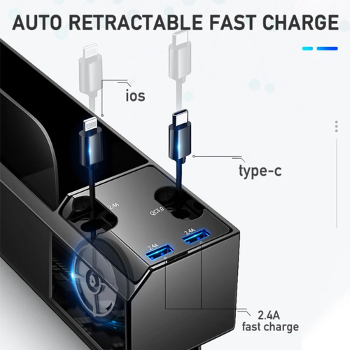 Car Seat Side Organizer with Charger - The Family Life Shop