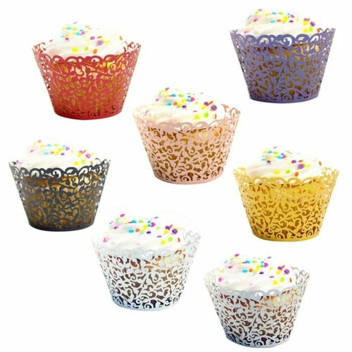 Little Vine Lace Laser Cut Cupcake Wrappers (100) - The Family Life Shop